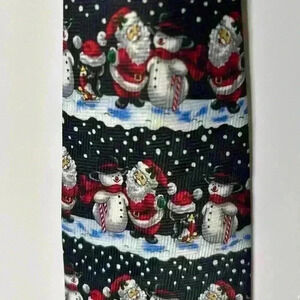 Clearance Christmas Holiday Neck Tie.  Santa, Snowman, Penguins. Very Festive.